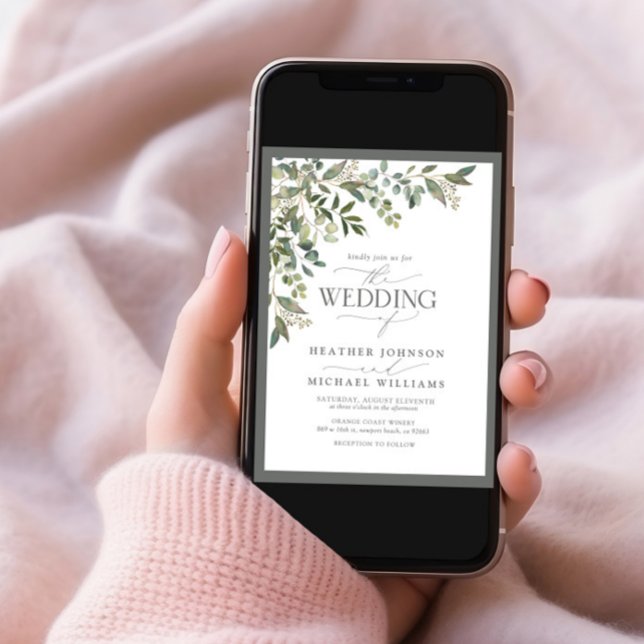 Eucalyptus Botanical Floral Watercolor Photo Invitation (Creator Uploaded)