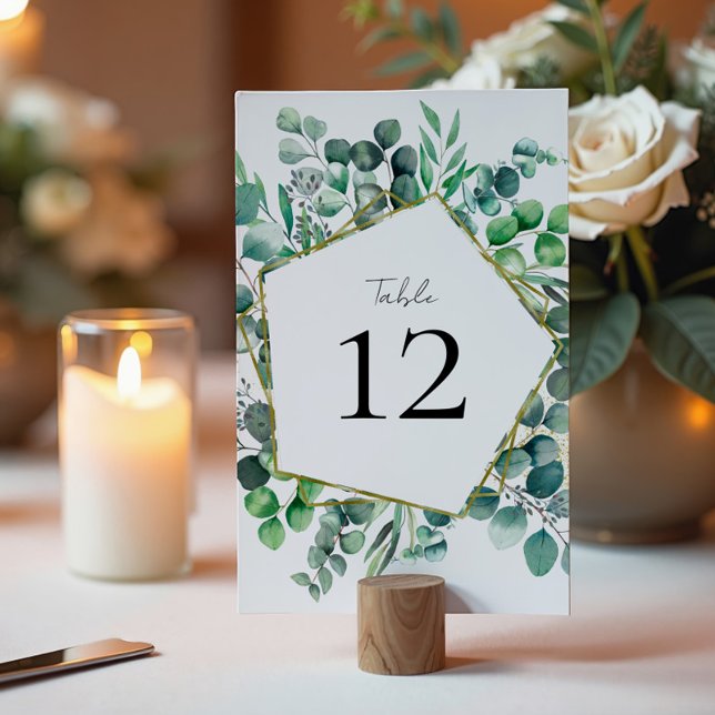 Eucalyptus Botanical Garden Greenery Wedding Table Number (Creator Uploaded)