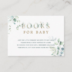 Eucalyptus Botanical Gold Letter Book Request  Enclosure Card