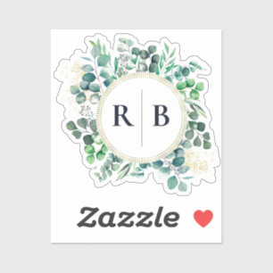 Eucalyptus Botanical Greenery Couple Monogram