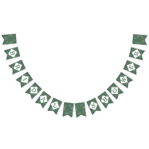 Eucalyptus Botanical Greenery Modern Bridal Shower Bunting Flags