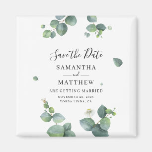 Eucalyptus Botanical Greenery Save the Date Magnet