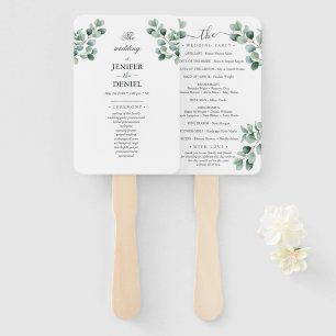 Eucalyptus Botanical Greenery Wedding Hand Fan