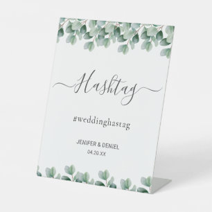 Eucalyptus Botanical Greenery  Wedding Pedestal Sign