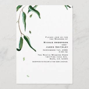 Eucalyptus Botanical Leaves Rustic Nature Wedding Invitation