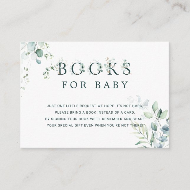 Eucalyptus Botanical Letter Book Request Enclosure Card (Front)