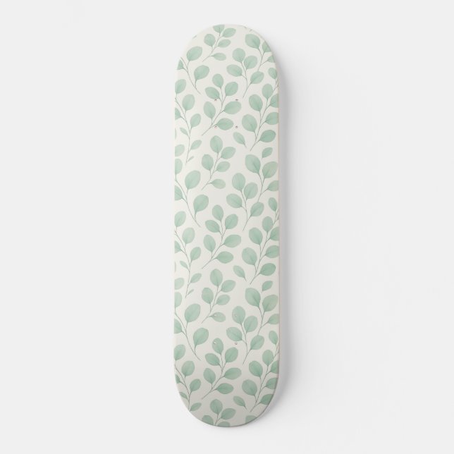 Eucalyptus Botanical Pattern Skateboard (Front)