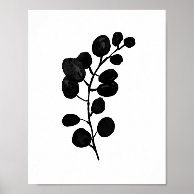 Eucalyptus Botanical Plant Watercolor Painting Poster (Front)