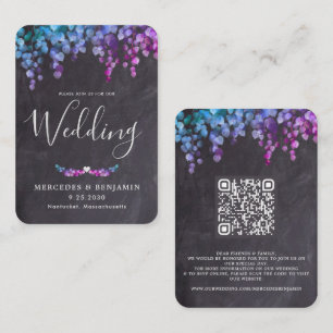Eucalyptus Botanical QR Code Chalkboard Wedding Enclosure Card
