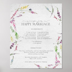 Eucalyptus Botanical Recipe for a Happy Marriage P Poster