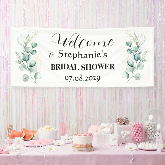 Eucalyptus Botanical Rustic Bridal Shower Banner (Party)