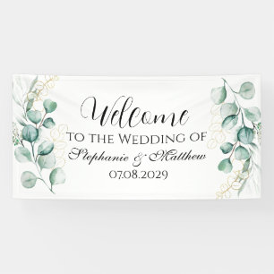 Eucalyptus Botanical Rustic Wedding Banner