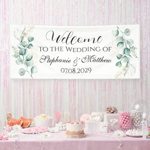 Eucalyptus Botanical Rustic Wedding Banner