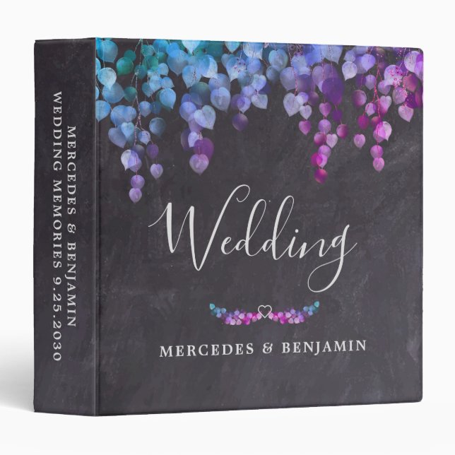 Eucalyptus Botanical Rustic Wedding Photo Album Binder (Front/Spine)