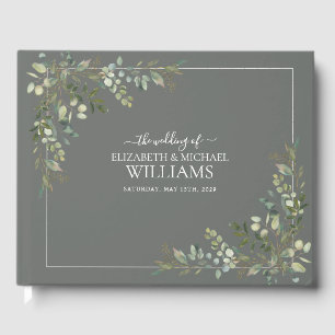 Eucalyptus Botanical Sage Green Mariage Livre d'or