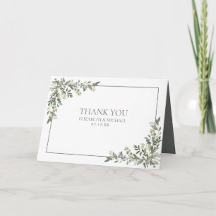 Eucalyptus Botanical Sage Green Photo Thank You Card