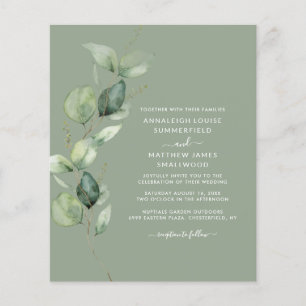 Eucalyptus Botanical Sage Green Wedding Invitation