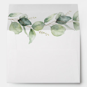 Eucalyptus Botanical Typography Return Address Envelope