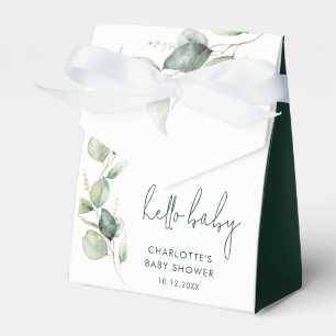 Eucalyptus Botanical Watercolor Baby Shower Favor Box