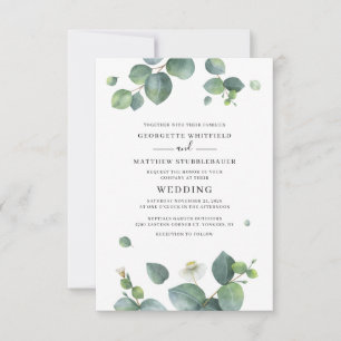 Eucalyptus Botanical Watercolor Wedding Invitation