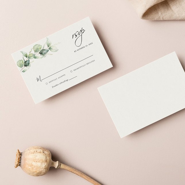 Eucalyptus Botanical Wedding RSVP Card (Creator Uploaded)