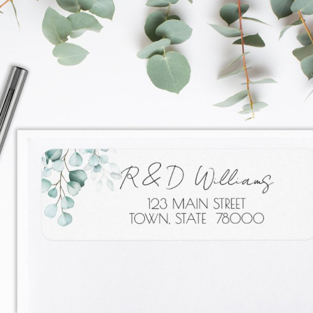 Eucalyptus Botanique Adresse de retour (Elegant eucalyptus return address label)