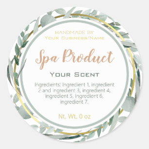 Eucalyptus Botanique Foliage Spa Étiquettes de pro