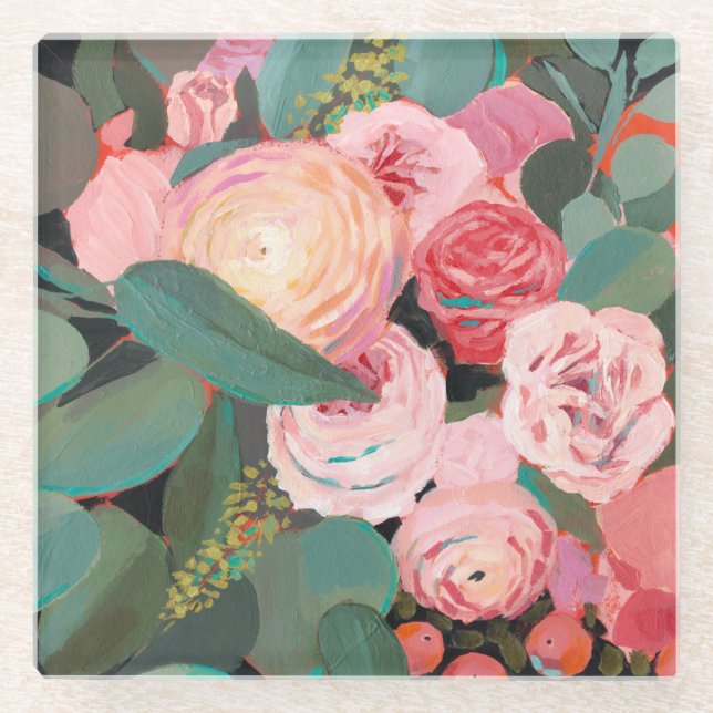 Eucalyptus Bouquet Glass Coaster (Front)