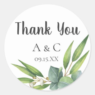 Eucalyptus Bouquet Personalized Favour Classic Round Sticker