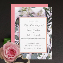 Eucalyptus Bouquet with Pink Border Wedding 
