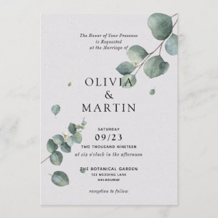 Eucalyptus Branch Wedding Invitation