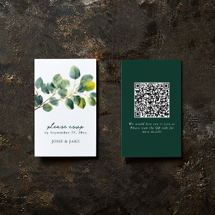 Eucalyptus branch wedding qr code rsvp enclosure