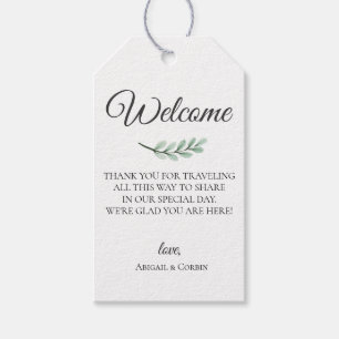 Eucalyptus Branch Wedding Welcome Bag Gift Tags
