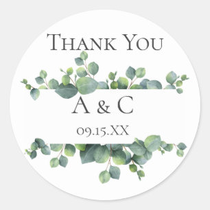 Eucalyptus Branches Personalized Favour Classic Round Sticker