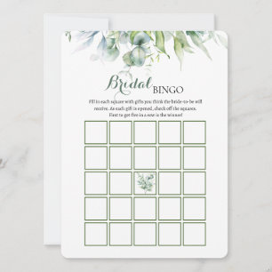 Eucalyptus Bridal Shower Bingo Game Invitation