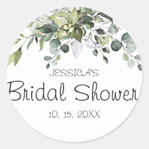 Eucalyptus Bridal Shower  Classic Round Sticker