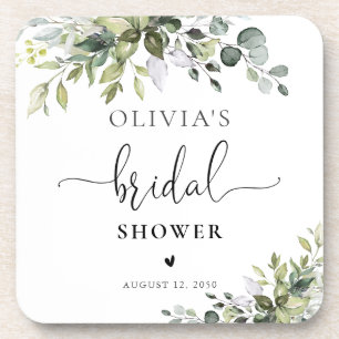 Eucalyptus Bridal Shower Coasters