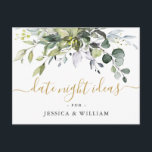 Eucalyptus Bridal Shower Date Night Idea Card<br><div class="desc">For further customization,  please click the "customize further" link and use our design tool to modify this template. 
If you need help or matching items,  please contact me.</div>
