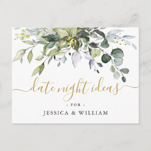 Eucalyptus Bridal Shower Date Night Idea Card