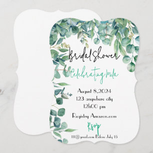 eucalyptus bridal shower invitation card
