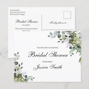 Eucalyptus Bridal Shower Invitation Postcard