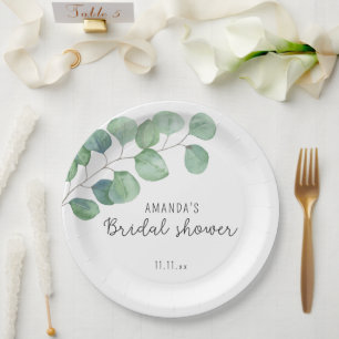 Eucalyptus - bridal shower  paper plate