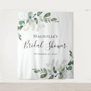 Eucalyptus Bridal Shower Photo Booth Backdrop Tapestry