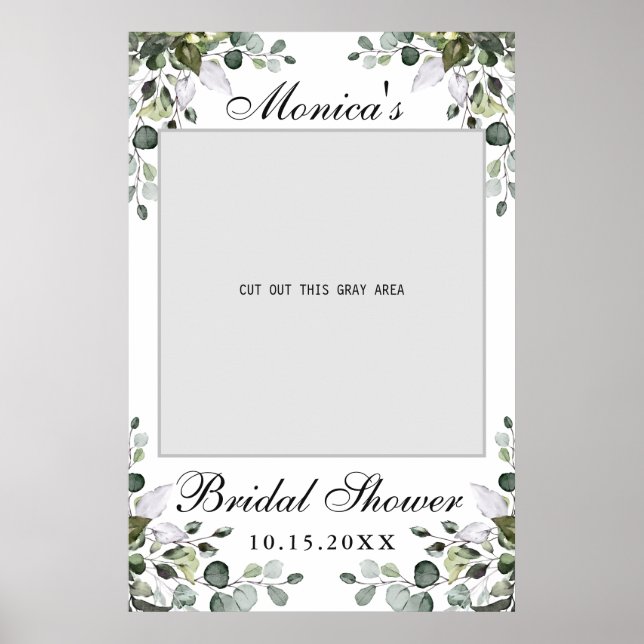 Eucalyptus Bridal Shower Photo Prop Poster (Front)