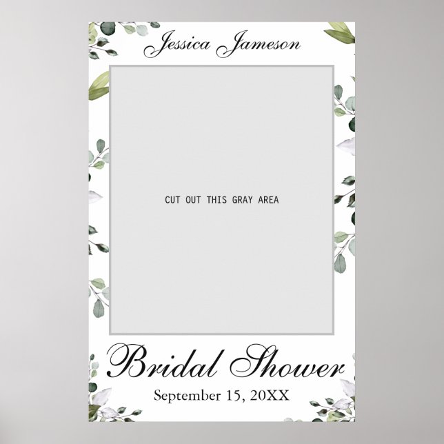 Eucalyptus Bridal Shower Photo Prop Poster (Front)