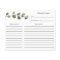 Eucalyptus Bridal Shower Recipe card