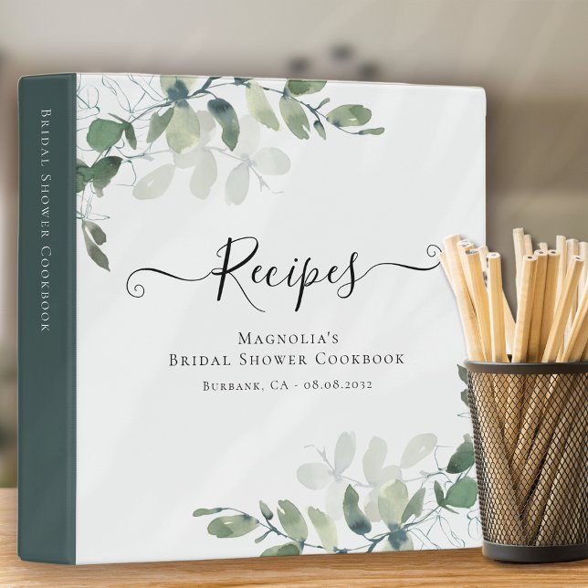 Eucalyptus Bridal Shower Recipe Cookbook Binder (Creator Uploaded)