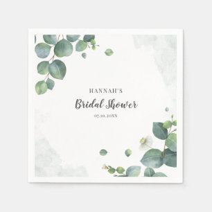 Eucalyptus Bridal Shower Script Paper Napkin