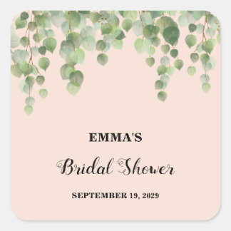 Eucalyptus Bridal Shower Square Sticker