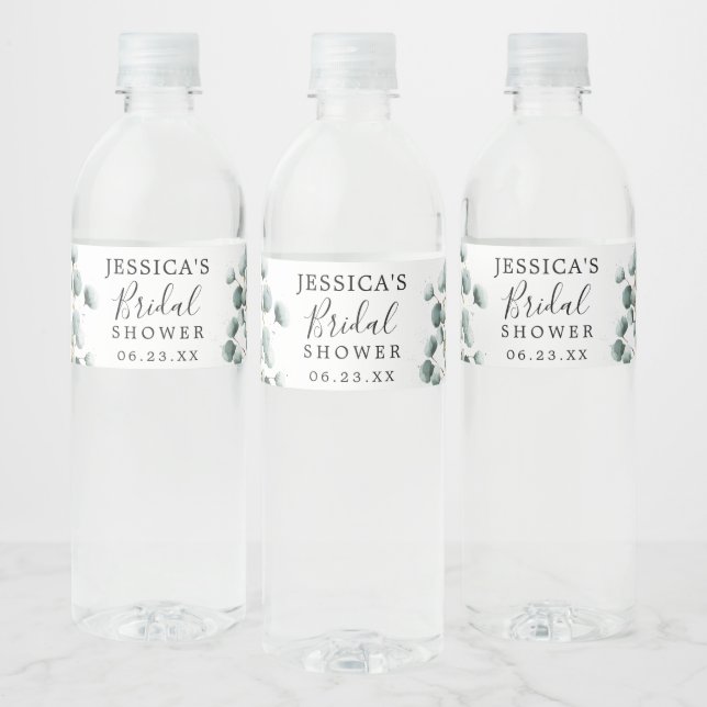 Eucalyptus Bridal Shower Water Bottle Labels (Bottles)